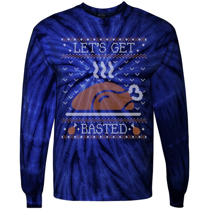 Ugly Thanksgiving Sweater Funny Lets Get Basted Sweatshirt Tie-Dye Long Sleeve Shirt