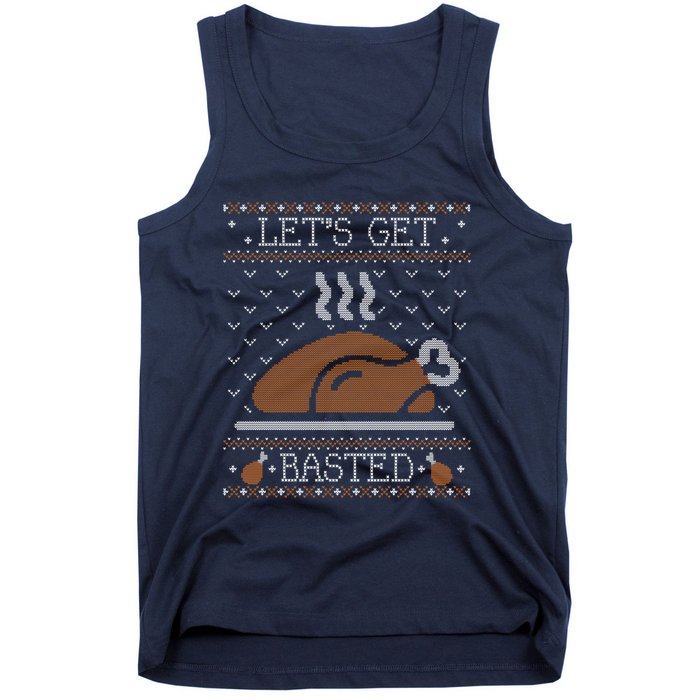 Ugly Thanksgiving Sweater Funny Lets Get Basted Sweatshirt Tank Top