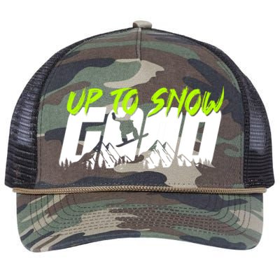 Up To Snow Good Winter Sports Snowboarding Snowboarder Cute Gift Retro Rope Trucker Hat Cap