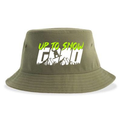 Up To Snow Good Winter Sports Snowboarding Snowboarder Cute Gift Sustainable Bucket Hat