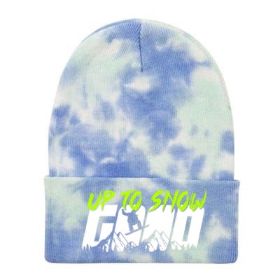 Up To Snow Good Winter Sports Snowboarding Snowboarder Cute Gift Tie Dye 12in Knit Beanie