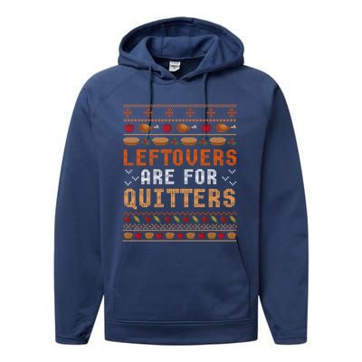 Ugly Thanksgiving Sweater Funny Turkey Gift Performance Fleece Hoodie