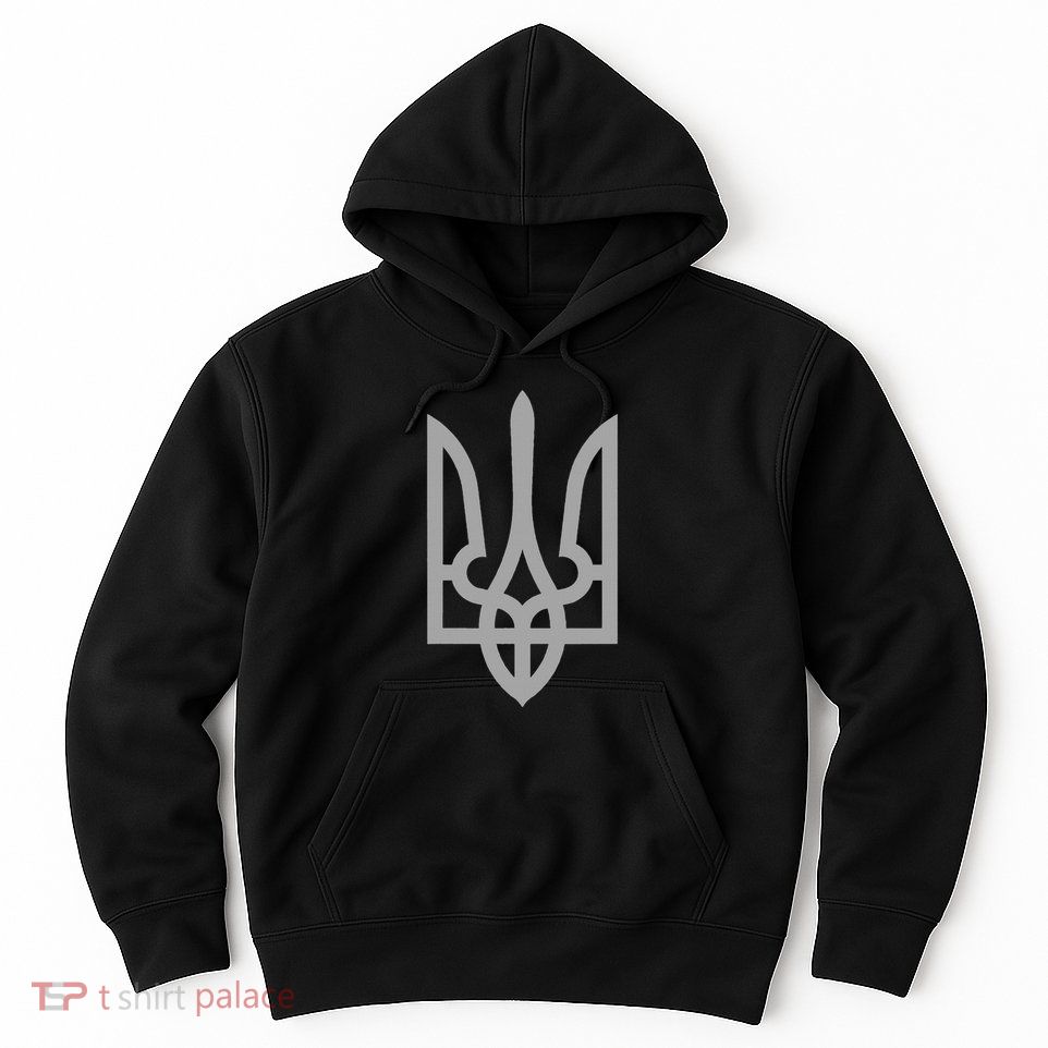 Ukraine Trident Tryzub Symbol Crest Ukrainian Logo Shield Hoodie