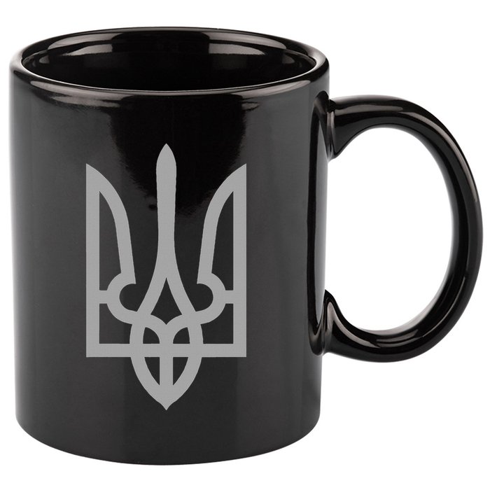 Ukraine Trident Tryzub Symbol Crest Ukrainian Logo Shield 11oz C Handle Ceramic Mug