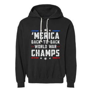 Undefeated Two Time World War Champs Patriotic Garment-Dyed Fleece Hoodie