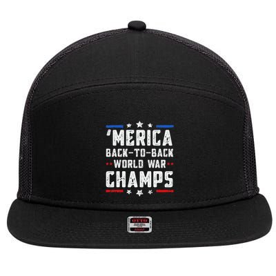 Undefeated Two Time World War Champs Patriotic 7 Panel Mesh Trucker Snapback Hat