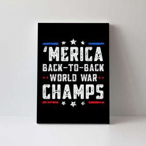 Undefeated Two Time World War Champs Patriotic Canvas