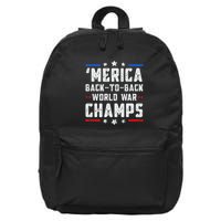Undefeated Two Time World War Champs Patriotic 16 in Basic Backpack