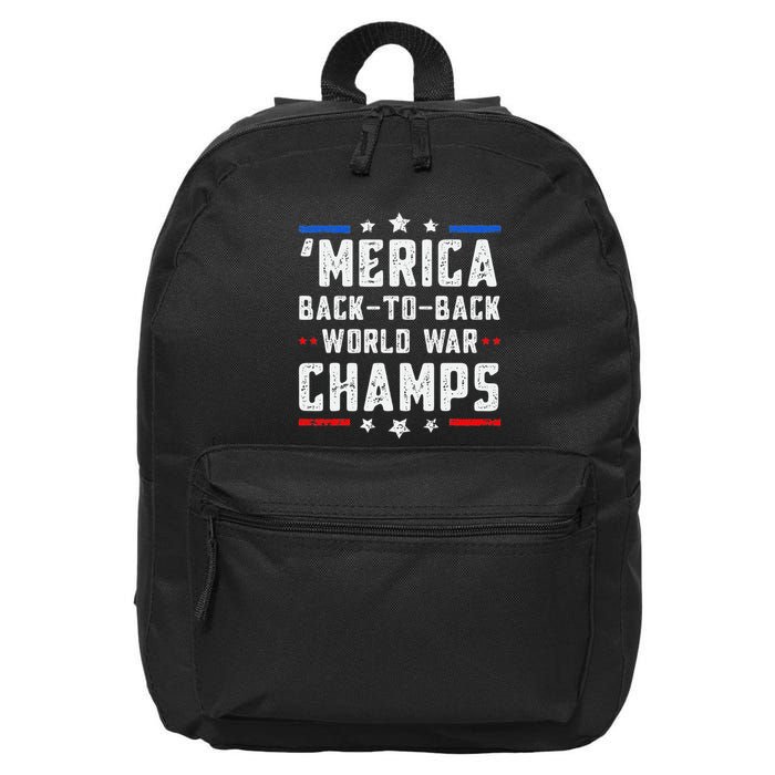 Undefeated Two Time World War Champs Patriotic 16 in Basic Backpack