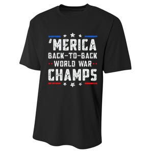 Undefeated Two Time World War Champs Patriotic Performance Sprint T-Shirt