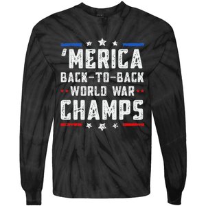 Undefeated Two Time World War Champs Patriotic Tie-Dye Long Sleeve Shirt