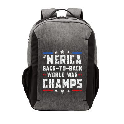 Undefeated Two Time World War Champs Patriotic Vector Backpack