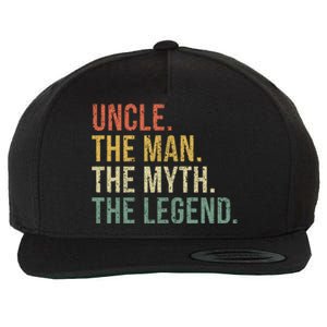 Uncle The The Myth The Legend Gift For Uncles Wool Snapback Cap