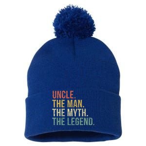 Uncle The The Myth The Legend Gift For Uncles Pom Pom 12in Knit Beanie