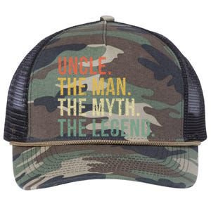 Uncle The The Myth The Legend Gift For Uncles Retro Rope Trucker Hat Cap