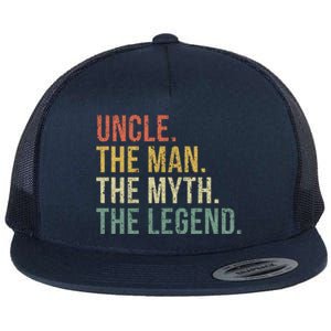 Uncle The The Myth The Legend Gift For Uncles Flat Bill Trucker Hat