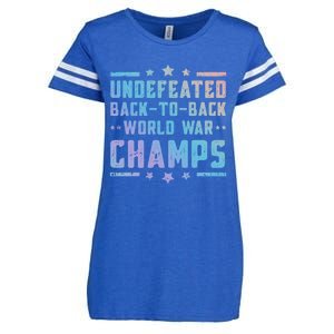 Undefeated Two Time World War Champs 4th Of July Patriotic Gift Enza Ladies Jersey Football T-Shirt