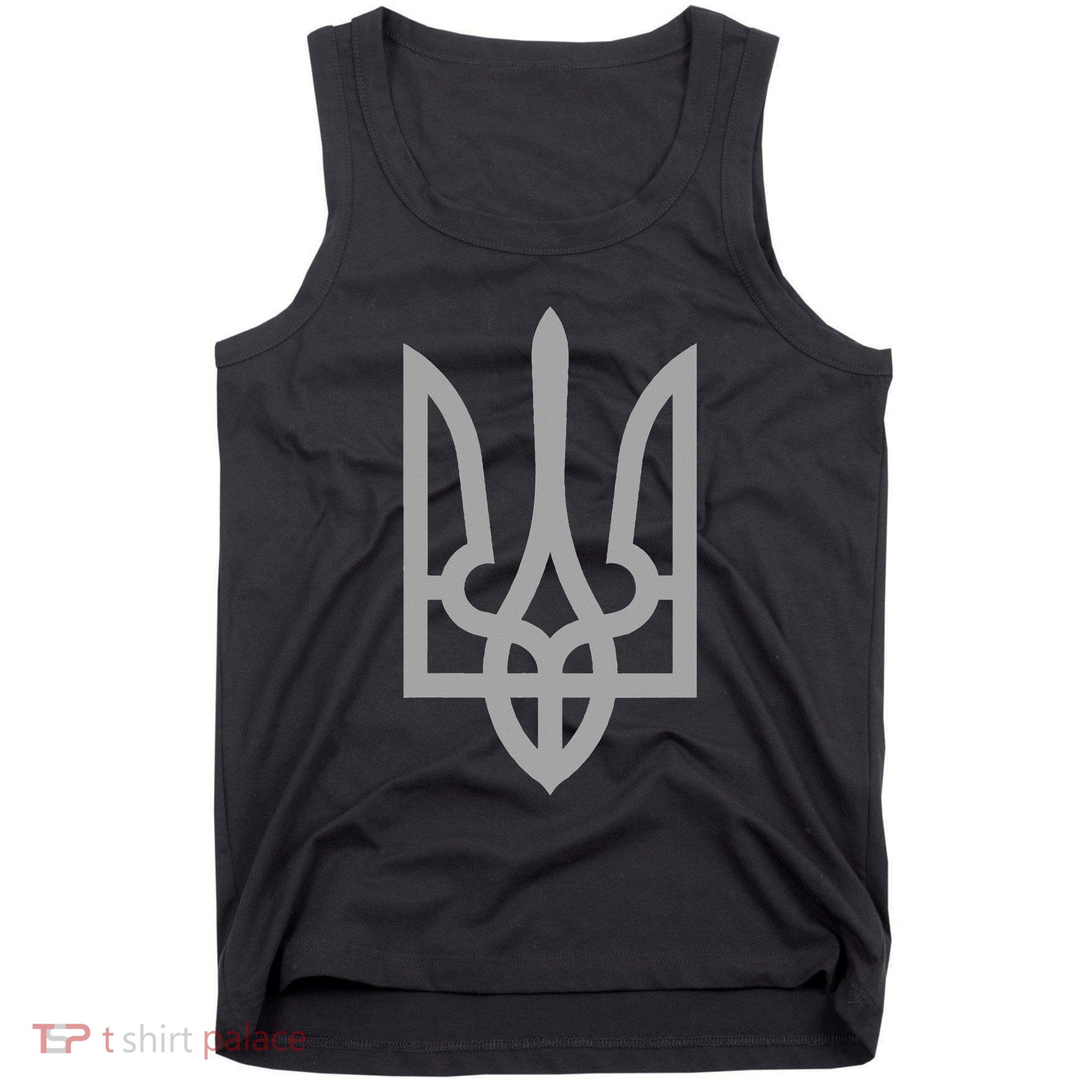 Ukraine Trident Tryzub Symbol Crest Ukrainian Logo Shield Tank Top