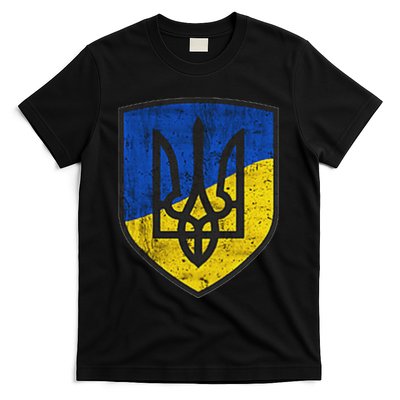Ukraine Trident Tryzub Symbol Crest Ukrainian Logo Shield T-Shirt