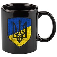 Ukraine Trident Tryzub Symbol Crest Ukrainian Logo Shield 11oz C Handle Ceramic Mug