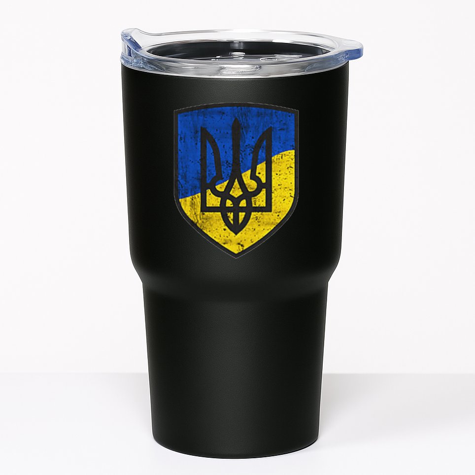 Ukraine Trident Tryzub Symbol Crest Ukrainian Logo Shield Tumbler
