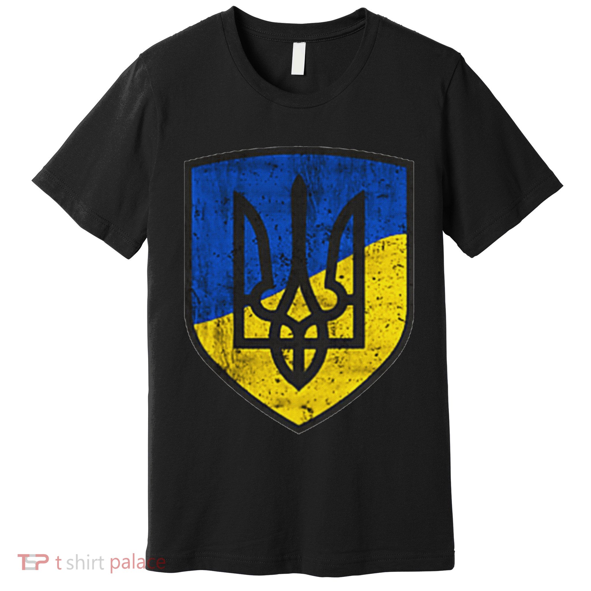 Ukraine Trident Tryzub Symbol Crest Ukrainian Logo Shield Premium T-Shirt