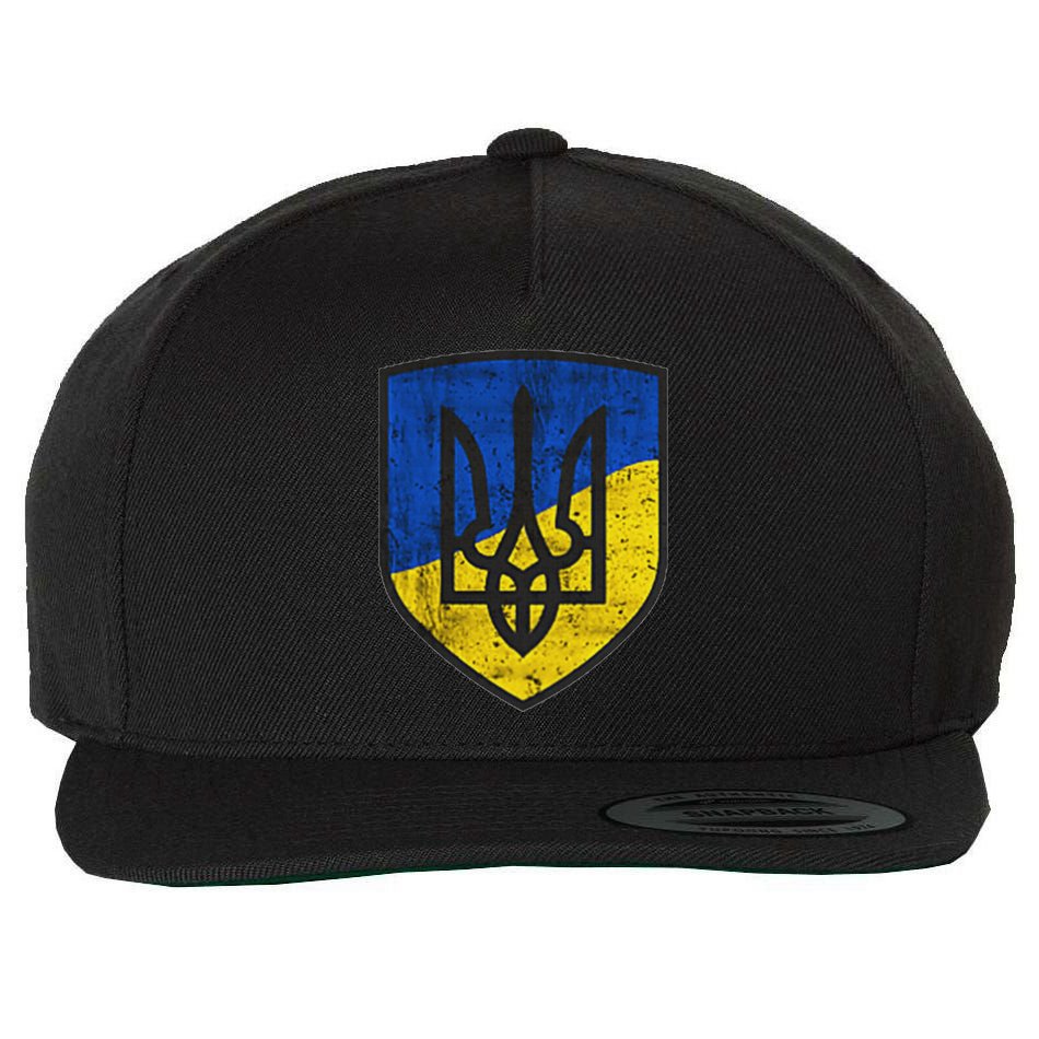 Ukraine Trident Tryzub Symbol Crest Ukrainian Logo Shield Wool Snapback Cap