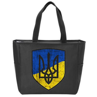 Ukraine Trident Tryzub Symbol Crest Ukrainian Logo Shield Zip Tote Bag