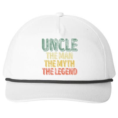 Uncle The The Myth The Legend Gift FatherS Day Gift Snapback Five-Panel Rope Hat