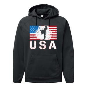 Usa Taekwondo Team American Flag Us Martial Performance Fleece Hoodie