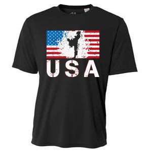 Usa Taekwondo Team American Flag Us Martial Cooling Performance Crew T-Shirt