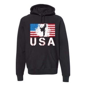 Usa Taekwondo Team American Flag Us Martial Premium Hoodie