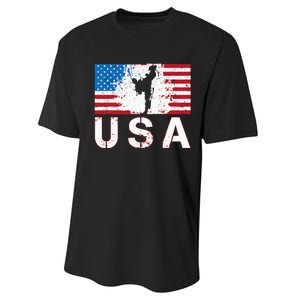 Usa Taekwondo Team American Flag Us Martial Performance Sprint T-Shirt