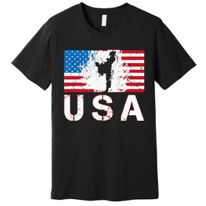 Usa Taekwondo Team American Flag Us Martial Premium T-Shirt