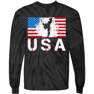 Usa Taekwondo Team American Flag Us Martial Tie-Dye Long Sleeve Shirt