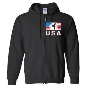 Usa Taekwondo Team American Flag Us Martial Full Zip Hoodie