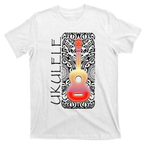 Ukulele Tattoo Tribal Pattern Hawaiian Music T-Shirt