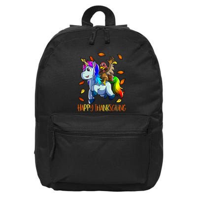 Unicorn Thanksgiving  Unicorn Turkey 16 in Basic Backpack