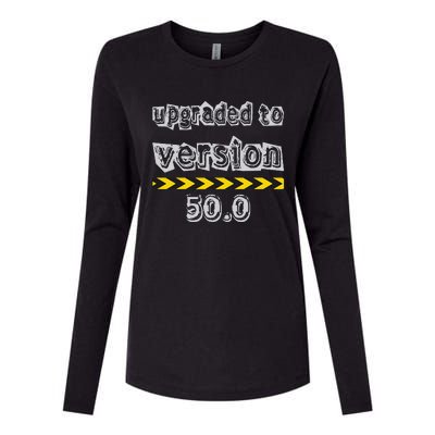 Upgraded To Version 50.0 50th Birthday Womens Cotton Relaxed Long Sleeve T-Shirt