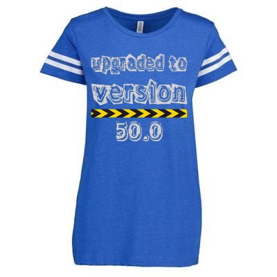 Upgraded To Version 50.0 50th Birthday Enza Ladies Jersey Football T-Shirt