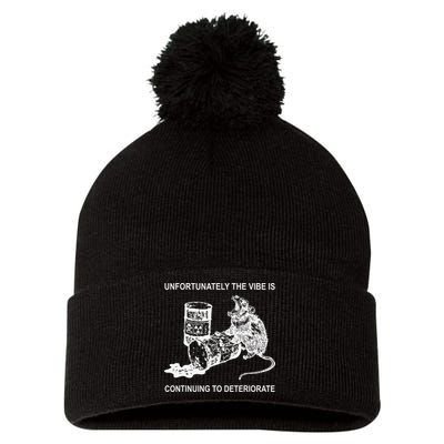 Unfortunately The Vibe Is Continuing To Deteriorate Quote Pom Pom 12in Knit Beanie