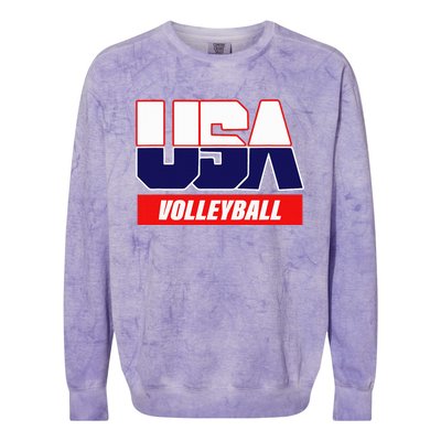 Usa Team Volleyball & American Sports Colorblast Crewneck Sweatshirt