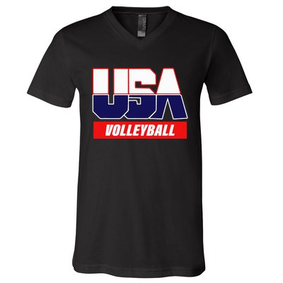 Usa Team Volleyball & American Sports V-Neck T-Shirt