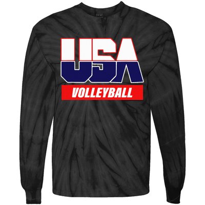 Usa Team Volleyball & American Sports Tie-Dye Long Sleeve Shirt