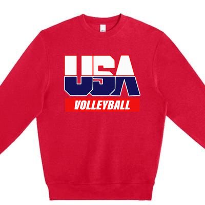 Usa Team Volleyball & American Sports Premium Crewneck Sweatshirt