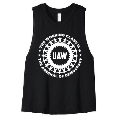 Uaw The Working Class Is The A.R.S.En.A.L Of Democracy Women's Racerback Cropped Tank