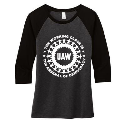 Uaw The Working Class Is The A.R.S.En.A.L Of Democracy Women's Tri-Blend 3/4-Sleeve Raglan Shirt