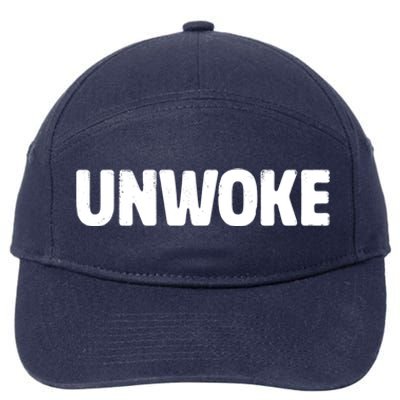 Unwoke The Woke Funny Gift 7-Panel Snapback Hat