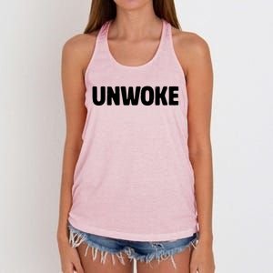 Unwoke The Woke Funny Gift Women's Knotted Racerback Tank