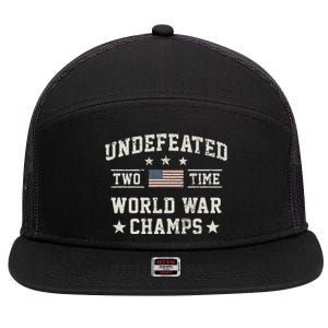 Undefeated Twotime World War Champs Usa 7 Panel Mesh Trucker Snapback Hat